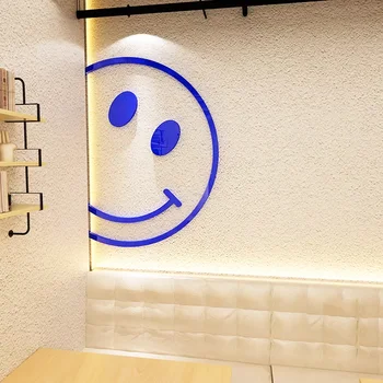 Огледало с улыбающимся Лицето на 3D Стикери за стена За Детска стая Детска стая, Магазин за декорация на сцена Хол САМ Стикер на стената Начало декор