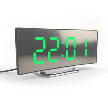 Извити led часовник с голям екран, лесни за използване и експлоатация, Подходящи за дома, спални, офис