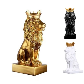 Абстрактна Короната на Статуята на Лъв Домашен Офис, Бар Мъж Лъв Вяра Скулптура от смола Занаяти Изкуството на Животни вътрешна Декорация