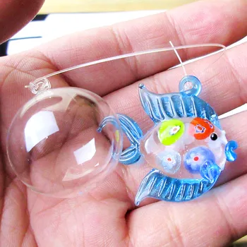 Аквариум Плаващ бластване стъклена шампанско рибка миниатюрна фигурка Микро Аквариум с рибки Инфинити декоративна Украса на Риба, Водни аксесоари