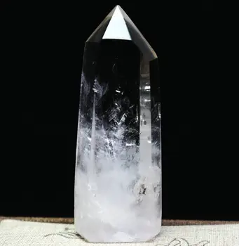 Чудесна магическа пръчка От естествено кристално чист кварц, точков, лечебен камък, Шестоъгълен призма, обелиск, магическа пръчка-камък