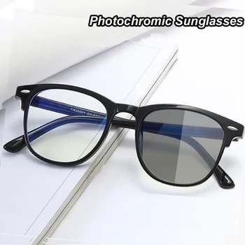 Нова тенденция Фотохромичните слънчеви очила в винтажной овална рамка, блокиране на синя светлина, които променят цвета, слънчеви очила в ретро стил за спорт на открито