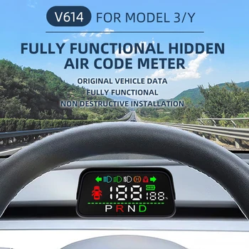 По-голям шрифт Tesla Head Up Display HUD Автоматично измерване на скоростта на Автомобилния интелигентен дигитален аларма за напомняне за Tesla Model 3 и Model Y