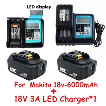 Нова Батерия 18V6Ah 6000mah li-Ion Батерия Сменяеми батерии за MAKITA BL1880 BL1860 BL1830battery + Зарядно устройство 3A