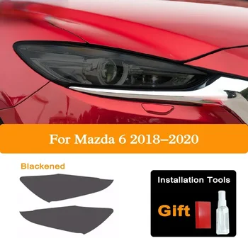 2 броя за Atenza Mazda 6 2019 2020, Vinyl защита, Прозрачен стикер от TPU, Аксесоари, Нюанс на фаровете на автомобила, Черна Защитно фолио