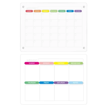 Прозрачна акрилна магнитна дъска за бележки, календар, записвайте си, изперете и останете организирани
