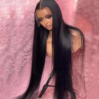 Перука с директни връзки 13x4 13x6 инча, Hd Прозрачен Бразилски перука от човешка коса 30-40 сантиметра за черни жени, перука с предна шнур 360