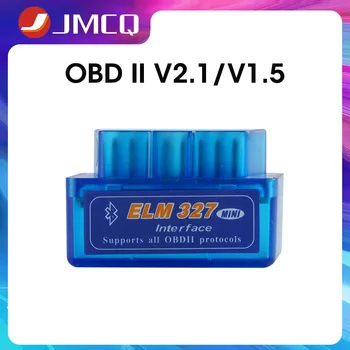 JMCQ Bluetooth Mini Elm327 OBD2 скенер Автомобили OBD диагностичен инструмент Четец за кодове за Android Руски