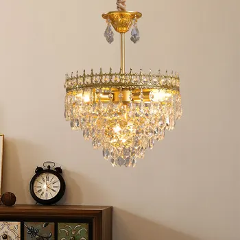 класически дизайн, кристална окачен лампа в тавана лампа за хранене, кухненски осветителни тела за декор на домакински уреди, кръгла лампа