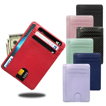 8 слота, тънък кожен портфейл с RFID заключване, притежател на кредитна ID-карти, портфейл, джоб за пари, Противоугонный калъф за мъже, жени, Модни чанти за мъже