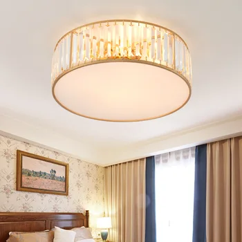 Проста луксозен кристален лампа E14, модерна дневна, трапезария, спалня, кабинет, кръгла атмосфера, топло романтична домашна лампа