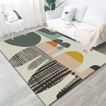 Прости килими в скандинавски стил за дома, хол, Абстрактен геометричен килим от полиестер, мек детски подложка за домашни игри alfombra