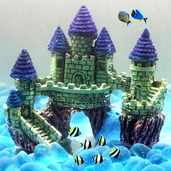 Украса за вашия аквариум Декор от смола за декор на аквариум в европейски стил Декор на замъка за аквариумни рибки