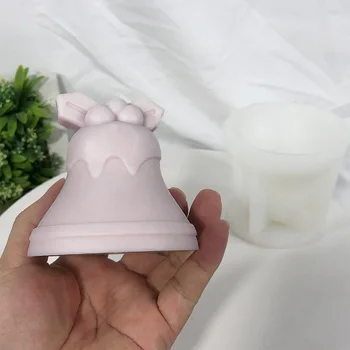 Коледна камбанка подарък Силиконова форма за свещи Звънете Car Ароматерапевтическое сапун Гипсова форма за печене лед Home Decor направи си САМ ръчно изработени Подаръци