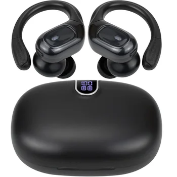 Слушалки, Bluetooth, безжични слушалки 5.3 слушалки с цифров дисплей, кнопочное управление, водоустойчиви слушалки IPX7 за спортна музика