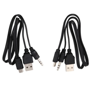 Конектор USB 2.0 Mini A 3.5 мм, аудио кабел за пренос на данни 45 см, 4 бр.