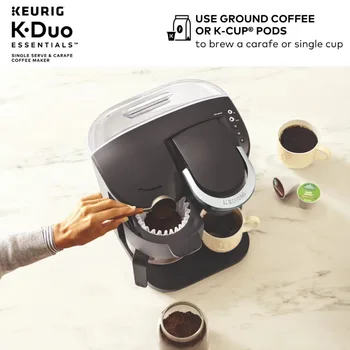 Tea Keurig K-Duo Essentials Black за еднократно подаване на капсули K-Cup Pod (черно / Luni-сив) по желание