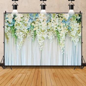 Laeacco Цветна завеса, на фона на булчински душ, Цветна стена, на фона на сватбената церемония, фонове, за снимки новородени