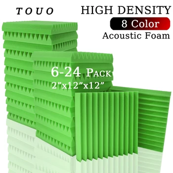 Акустична поролоновая панел TOUO 6 12 24шт, студийни звукоизолирующие губчатые панели за стени, Звукопоглощающий материал, обработка на усвояване в барабана стая