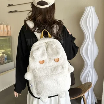 Дамска чанта Miracle Koko Backpack, новост 2023, Модерен есенно-зимния плюшено раница, училищен раница, сладко плюшено раница за студенти