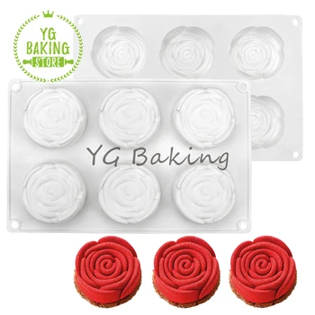 Dorica New Valentine ' s Rose Flower Design Силиконова форма за муса за тортата, под формата на сапун 