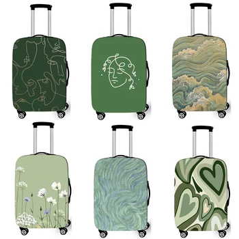 Зелен пътен куфар Защитен калъф за багаж Пътни принадлежности Еластичен Прахоустойчив, чанта за багаж, се Прилага към чемодану 18 
