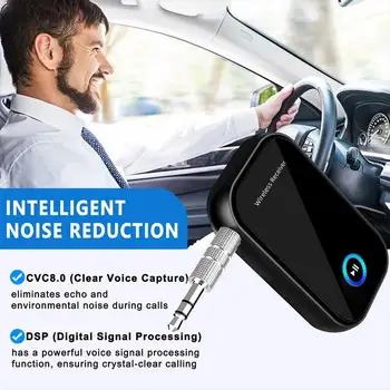 Адаптер за кола, Съвместим с Bluetooth, Авто Безжичен приемник, Безжична Аудио панел, Вграден микрофон За разговори със свободни ръце