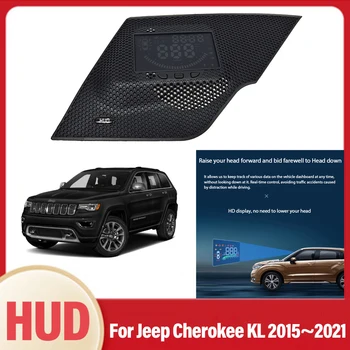 Огледало HUD Авто Централен Дисплей на Предното Стъкло на Проектор за Сигурност Автоматично Превишена Скорост Об/мин Напрежение За Jeep Cherokee KL 2015 ~ 2021