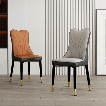 Меко луксозно дизайнерско стол, Ергономична фризьорски салон, Изчистен скандинавски стол, Метална Модерна трапезария Cadeiras De Jantar Мебели за дома
