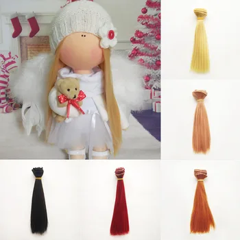 25*100 см Натрупване на права Коса от Естествен Цвят за BJD/SD/Pullip/Blyth/American Doll Кукла направи си САМ Ръчно изработени Перука Аксесоари За Кукли