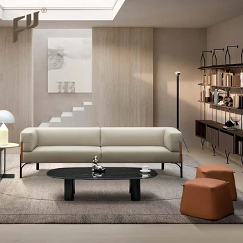 Фабрика Foshan Доставя на Едро отстъпка, Модерен дизайн, Кожена офис диван за изчакване, 3 място