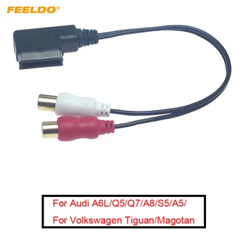 FEELDO Car Audio Music Интерфейс MDI/AMI ДО 2-RCA Гнездовому AUX-Кабел За Audi Skoda на Volkswagen Wire Aux Adapter #AM6213