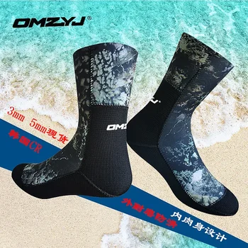 Чорапи за гмуркане 3-5 мм, камуфляжная обувки за backcountry, нескользящие плажни топли чорапи, водоустойчив бързо съхнещи комплекти за гмуркане